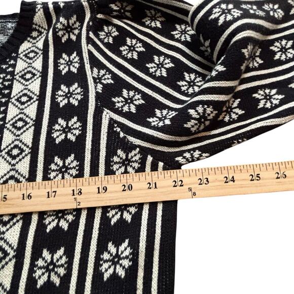 Faherty Cotton/Cashmere Black & White Snowflake Knit Blanche Women's XL NEW - Picture 6 of 7